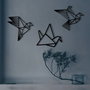Wallity Origami Escultura de Pared de Metal Negra